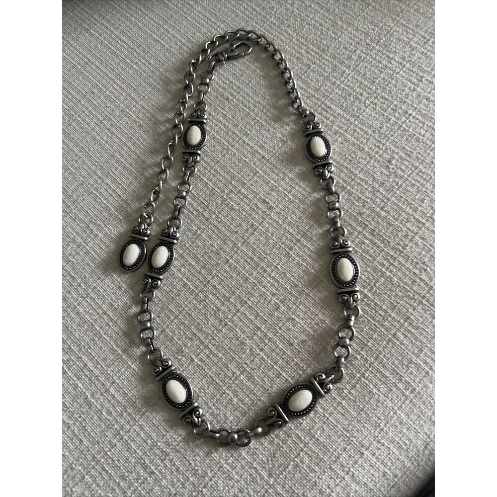 Silver Metal Stainless White Gemstone Chain Waist Belt Clasp Closure